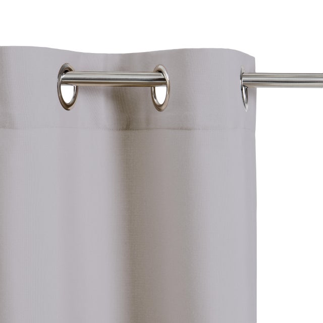 Cortina ollaos Pharell poliéster algodón de 140x280cm INSPIRE liso gris granito. Incluye cinta termoadhesiva