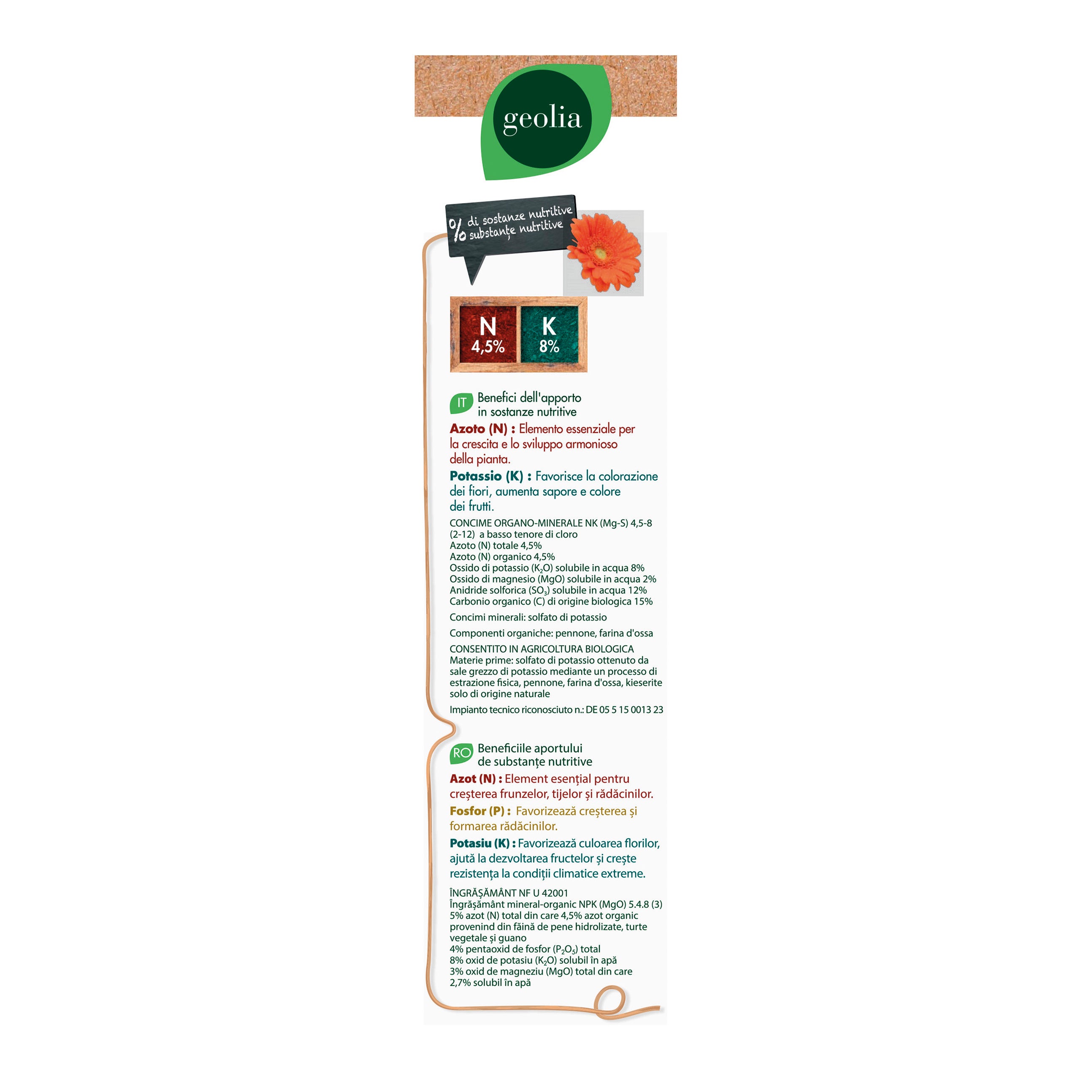 Concime granulato GEOLIA per orto Organic 0.8 kg - 3