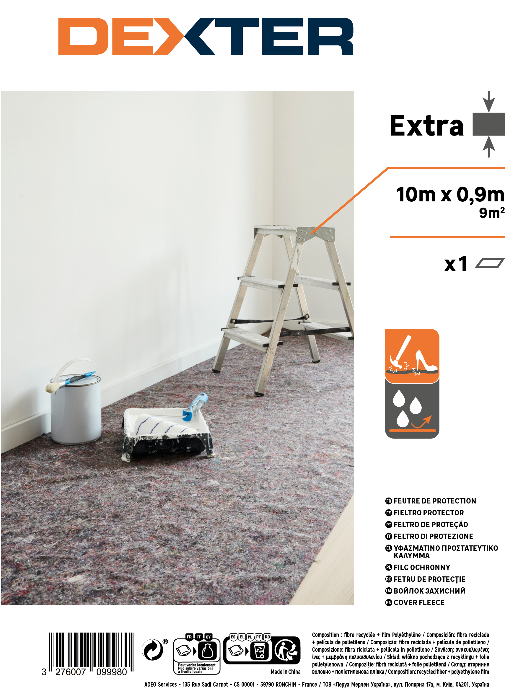 Rouleau de feutre DEXTER, L.10 x l.0.9 m - 3