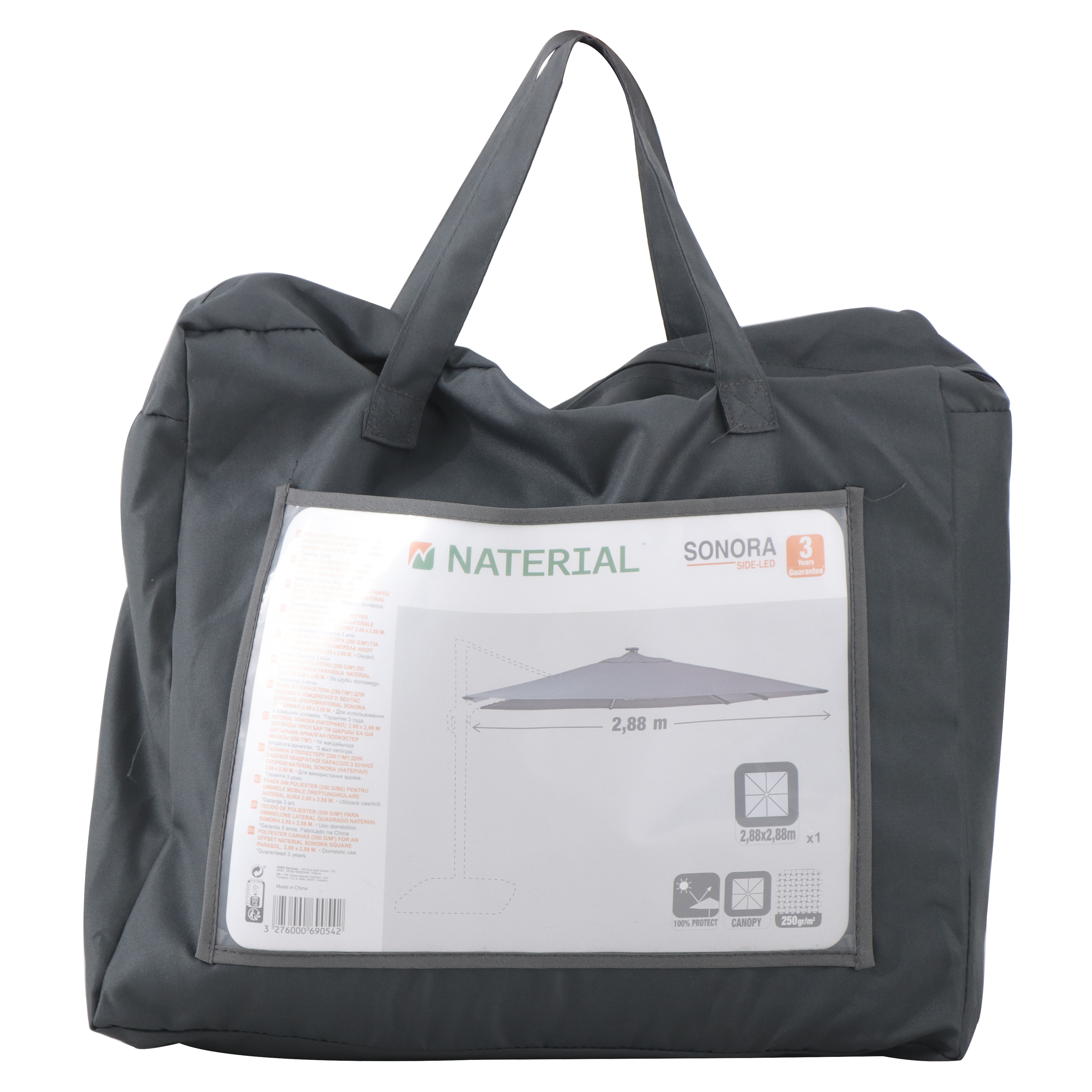 Toldo para chapéu NATERIAL SONORA LED ANTRACITE 290X290CM - 8