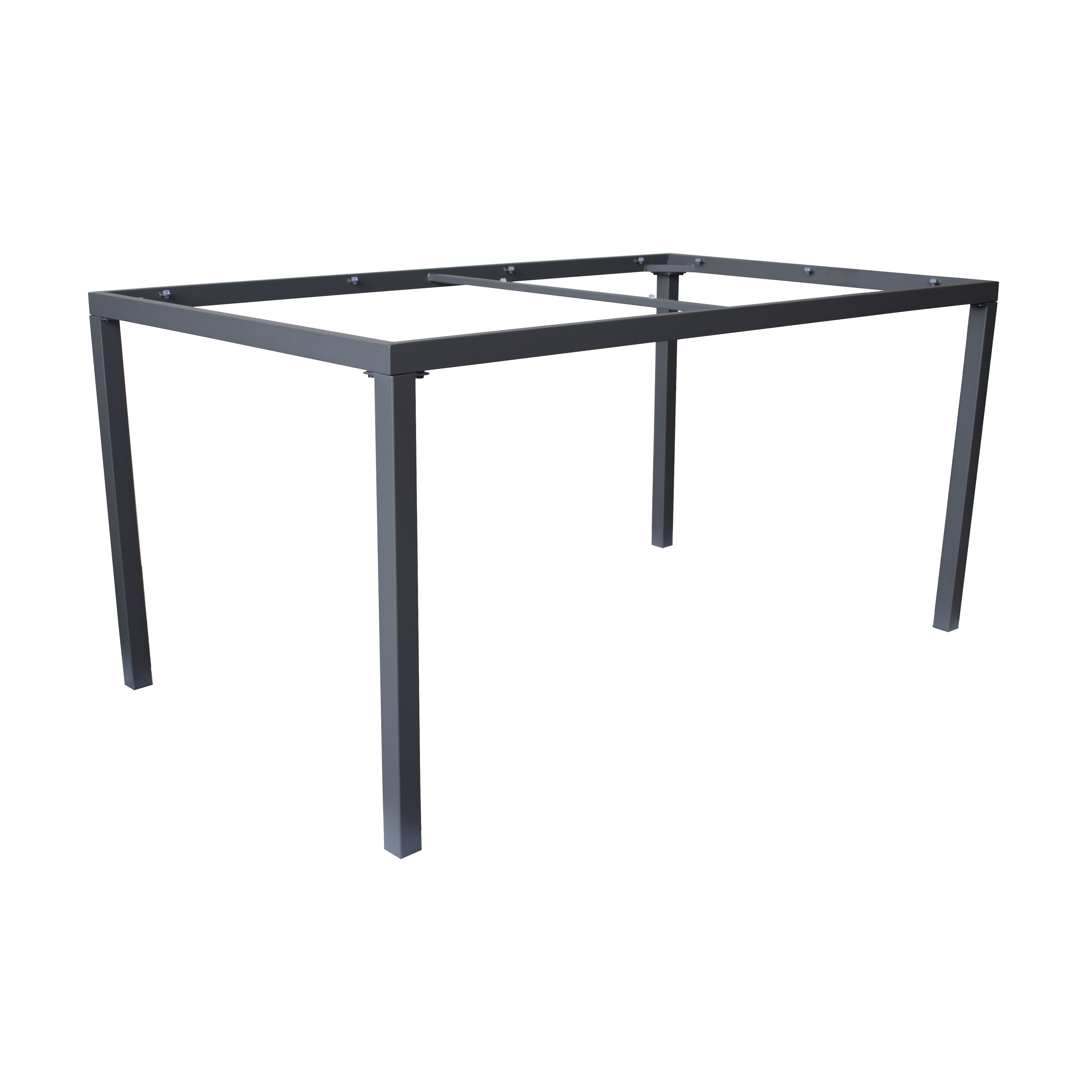 Tavolo da pranzo per giardino in acciaio con piano in vetro antracite per 6 persone 90x150cm - 9