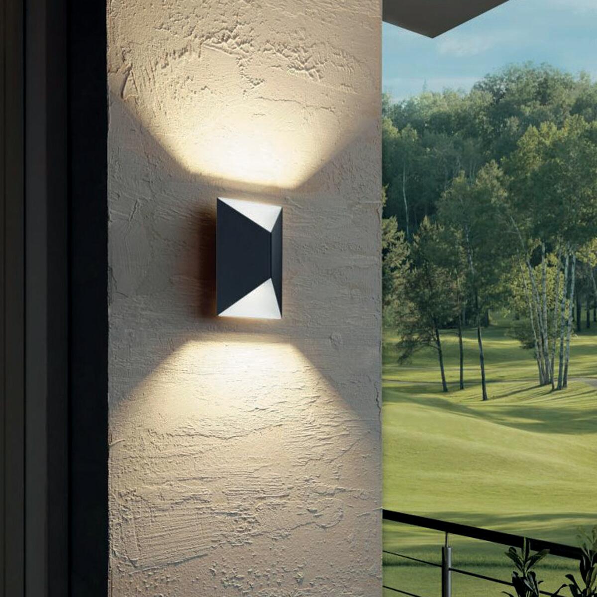Applique LED moderno da esterno Predazzo doppia luce grigio IP44, luce bianco caldo 360 lumen, EGLO - 3