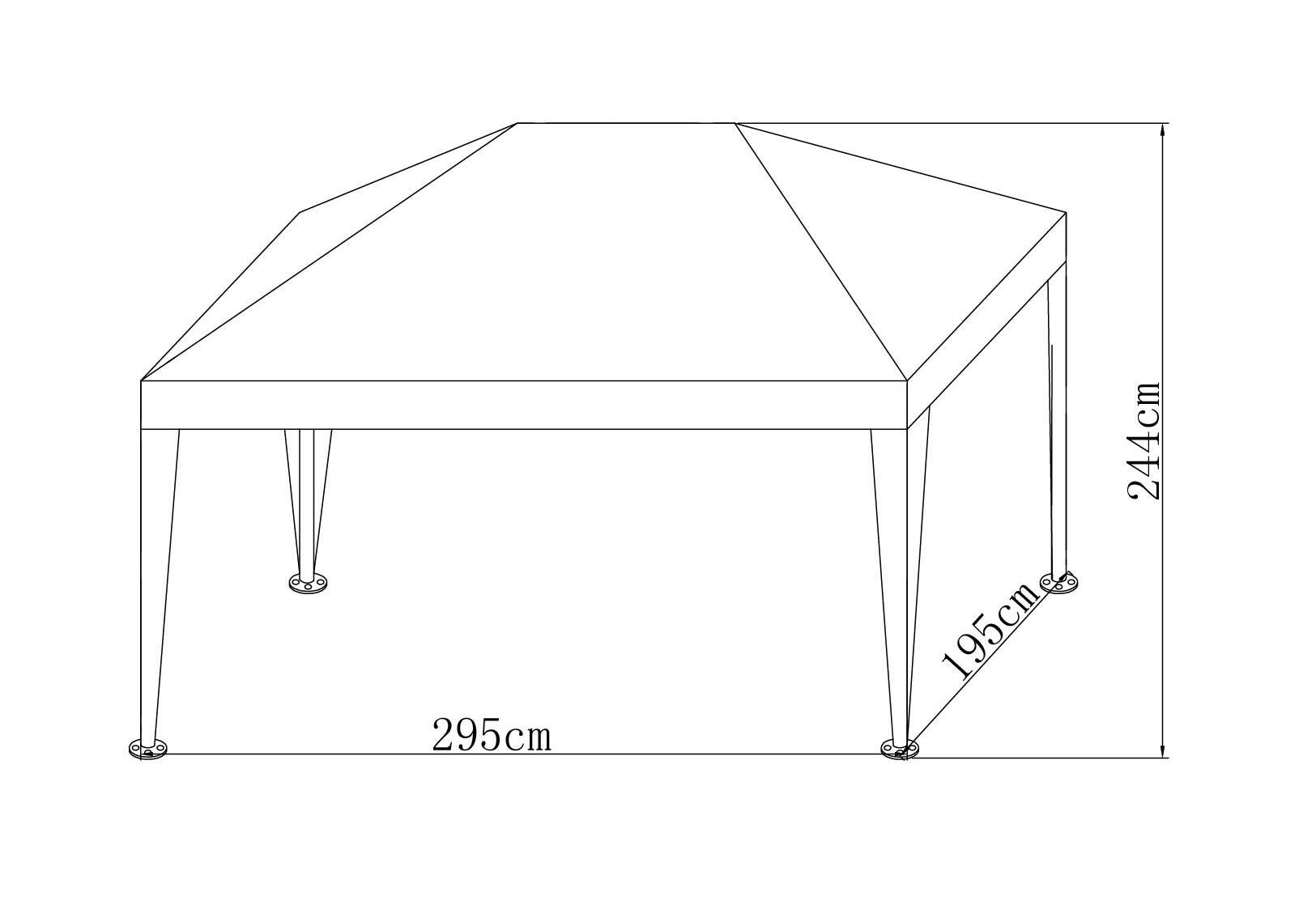 Cenador de acero basic blanco de 190x290 cm