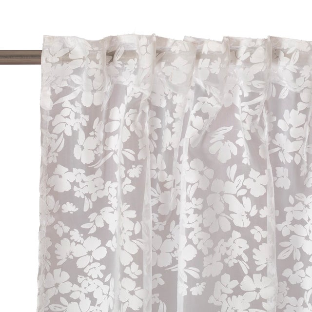 Tenda Gladys rosa, fettuccia e passanti nascosti 140x295 cm