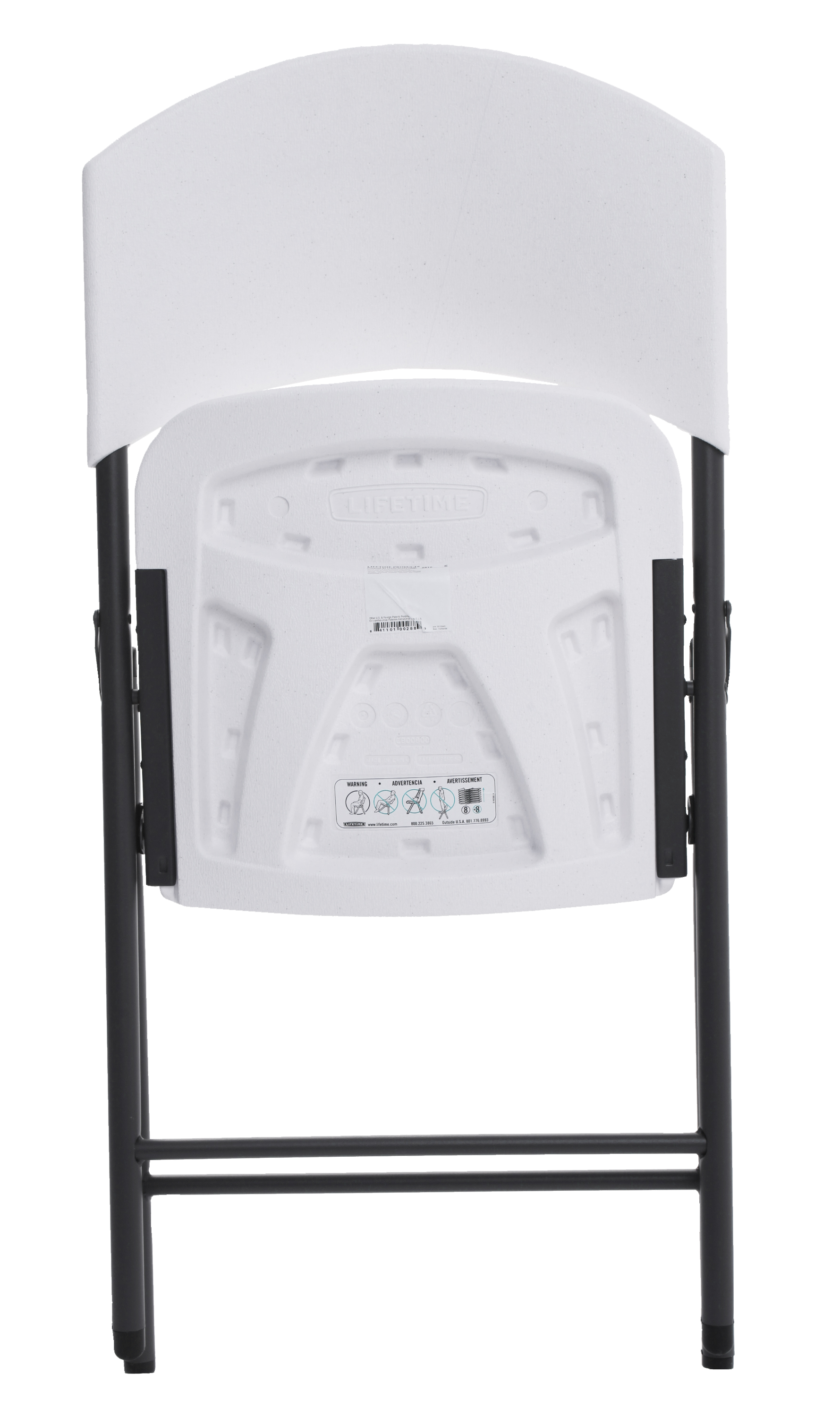 Sedia da giardino in acciaio grigio pieghevole Lifetime, seduta in polietilene bianco - 12