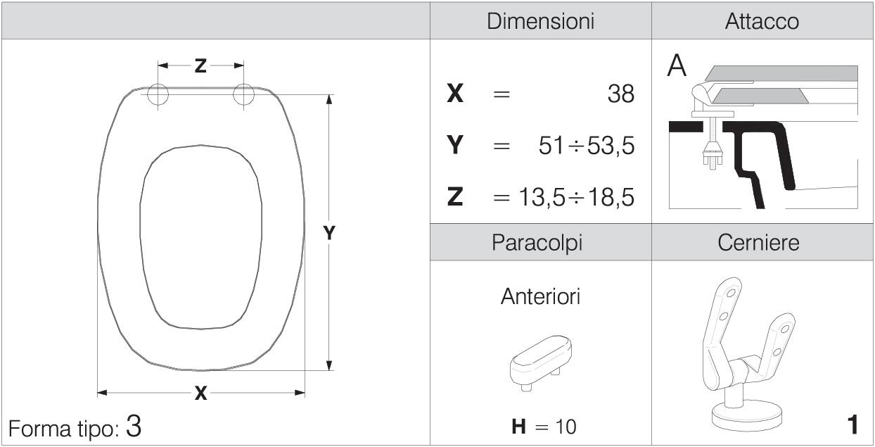 Copriwater Italica rettangolare dedicato per serie sanitari in mdf bianco - 2