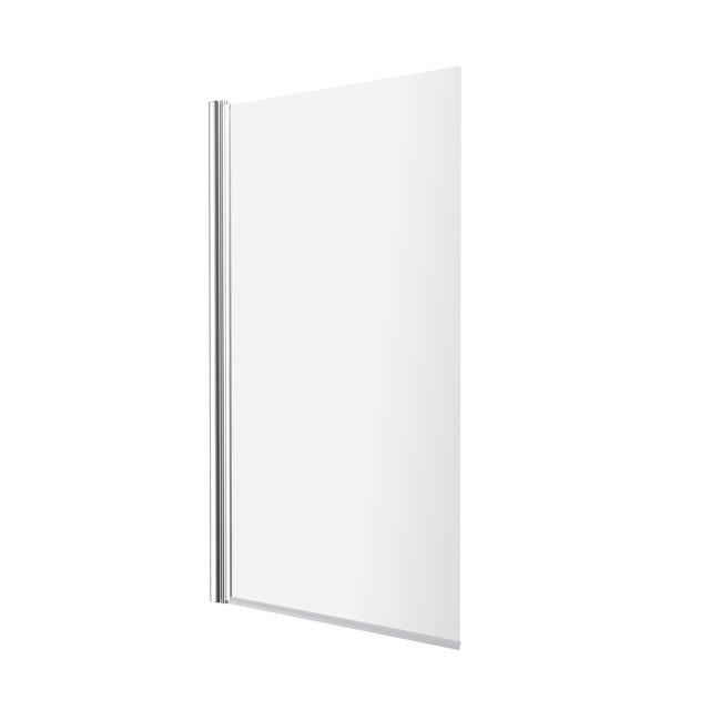 Pare-baignoire pivotant transparent chromé, H.140 x l.80 cm Essential
