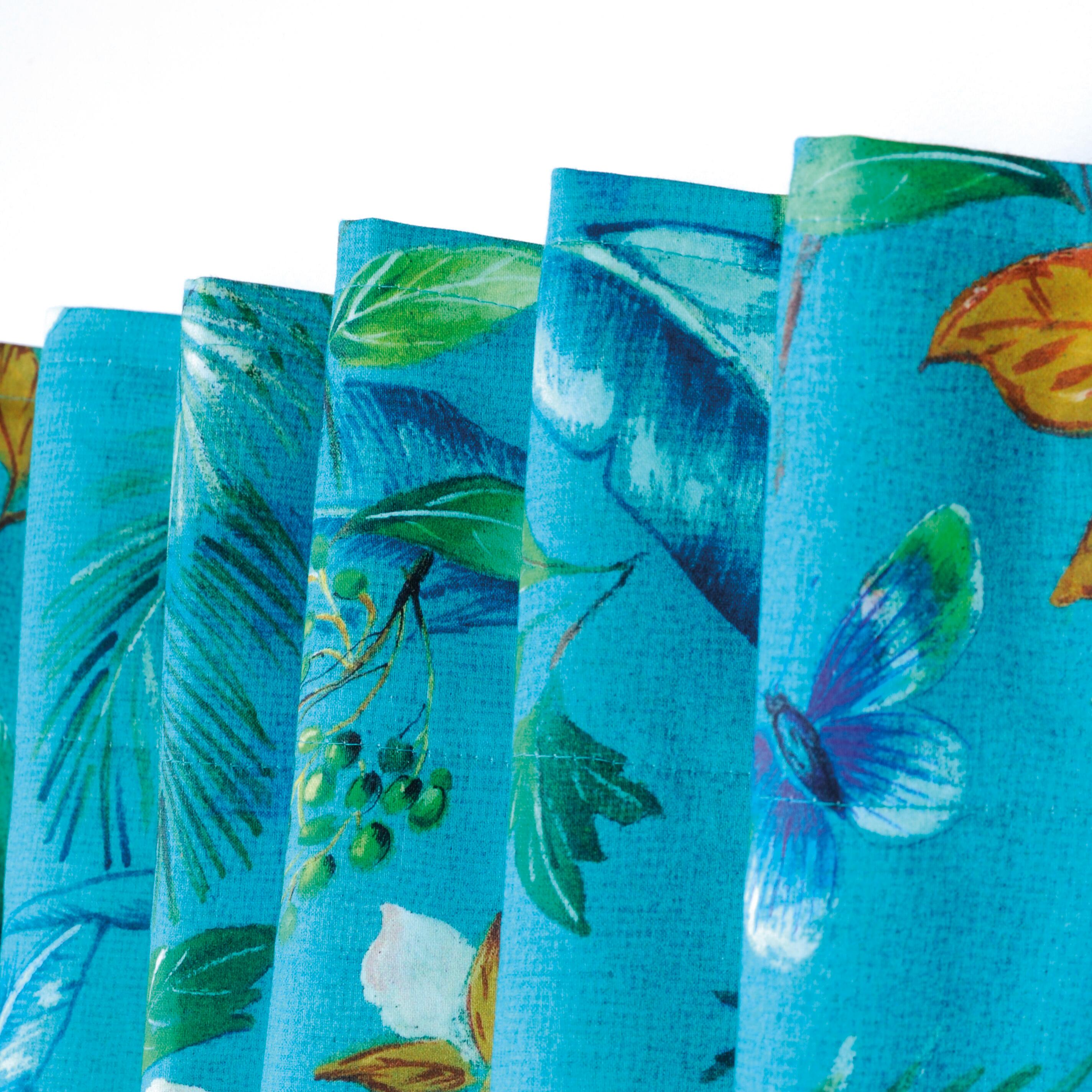 Tenda Paolita lagon azzurro, fettuccia e passanti nascosti 135x280 cm - 7