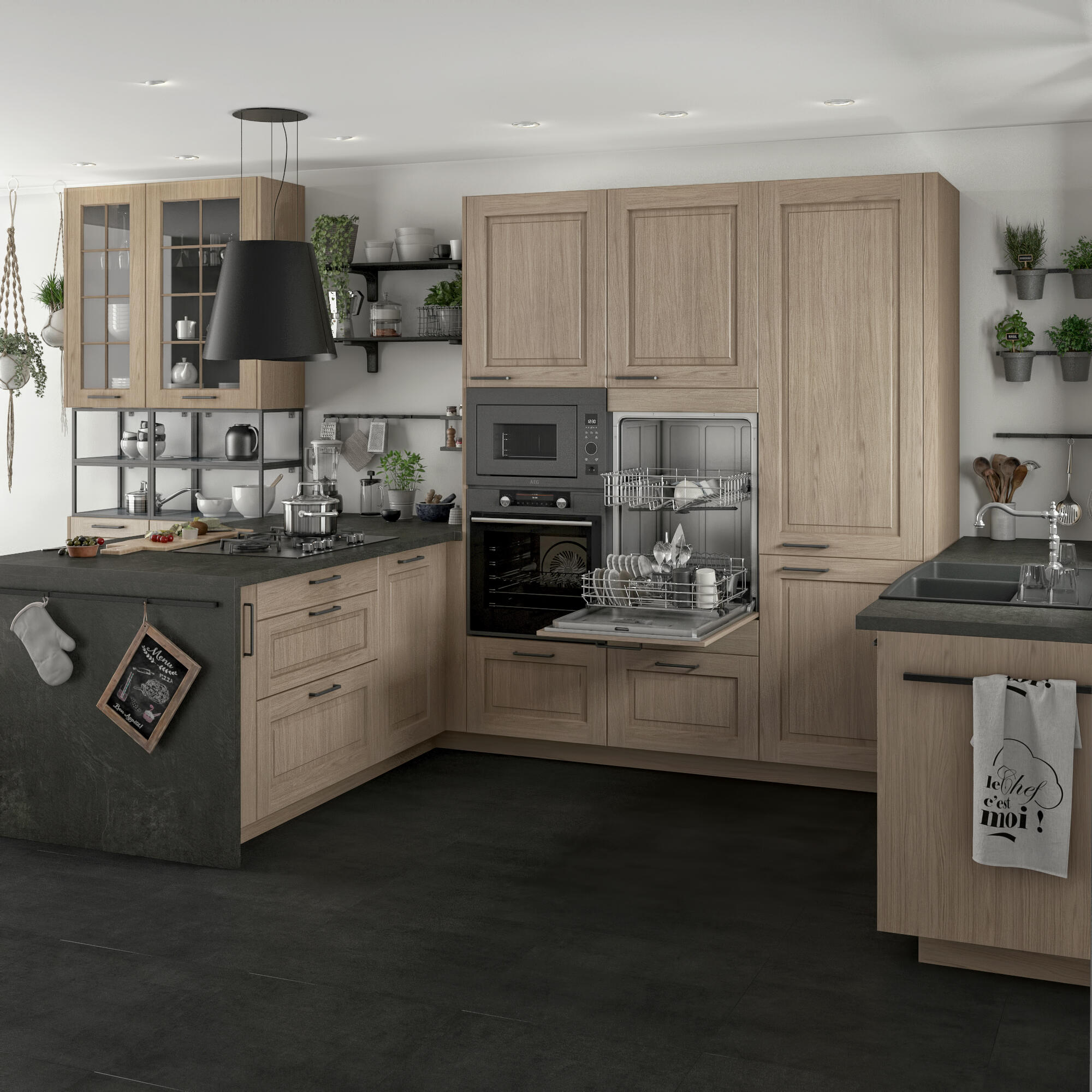 2 poignées de meuble, zamak noir, entraxe 160 mm - 2