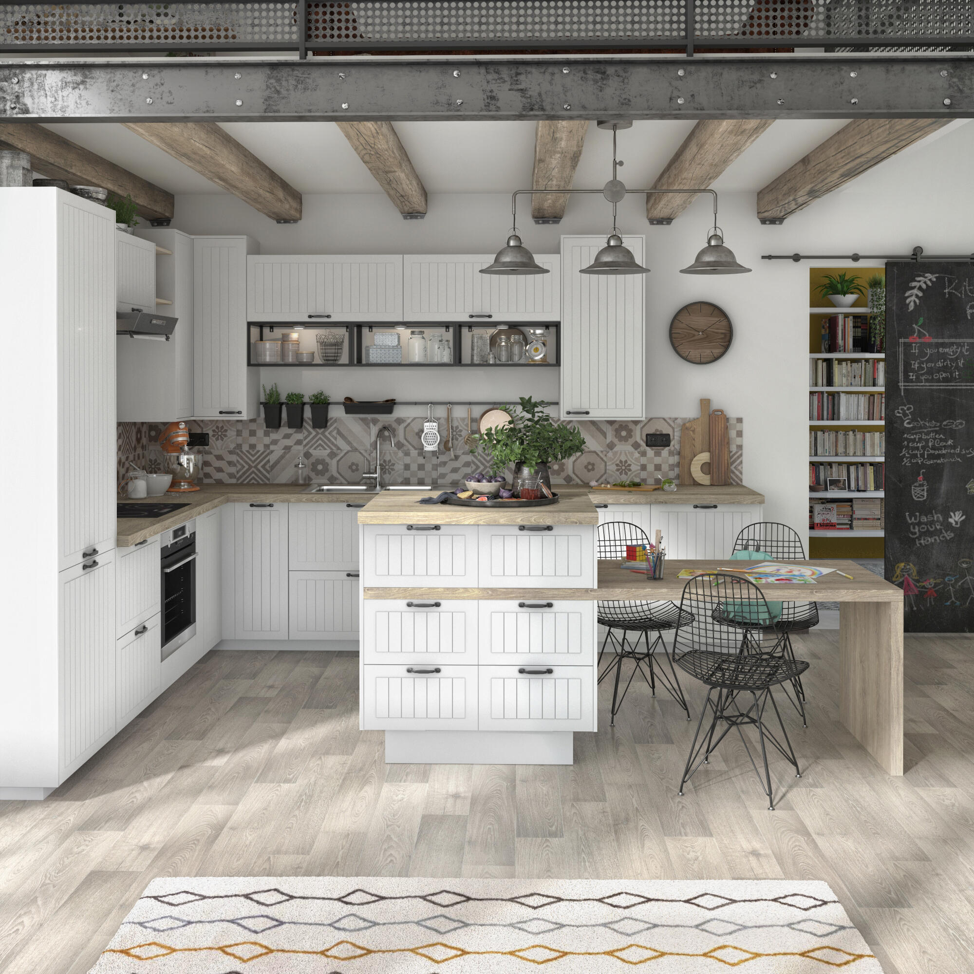 Porta de cozinha Delinia Toscane 15X77 cm branco mate - 8