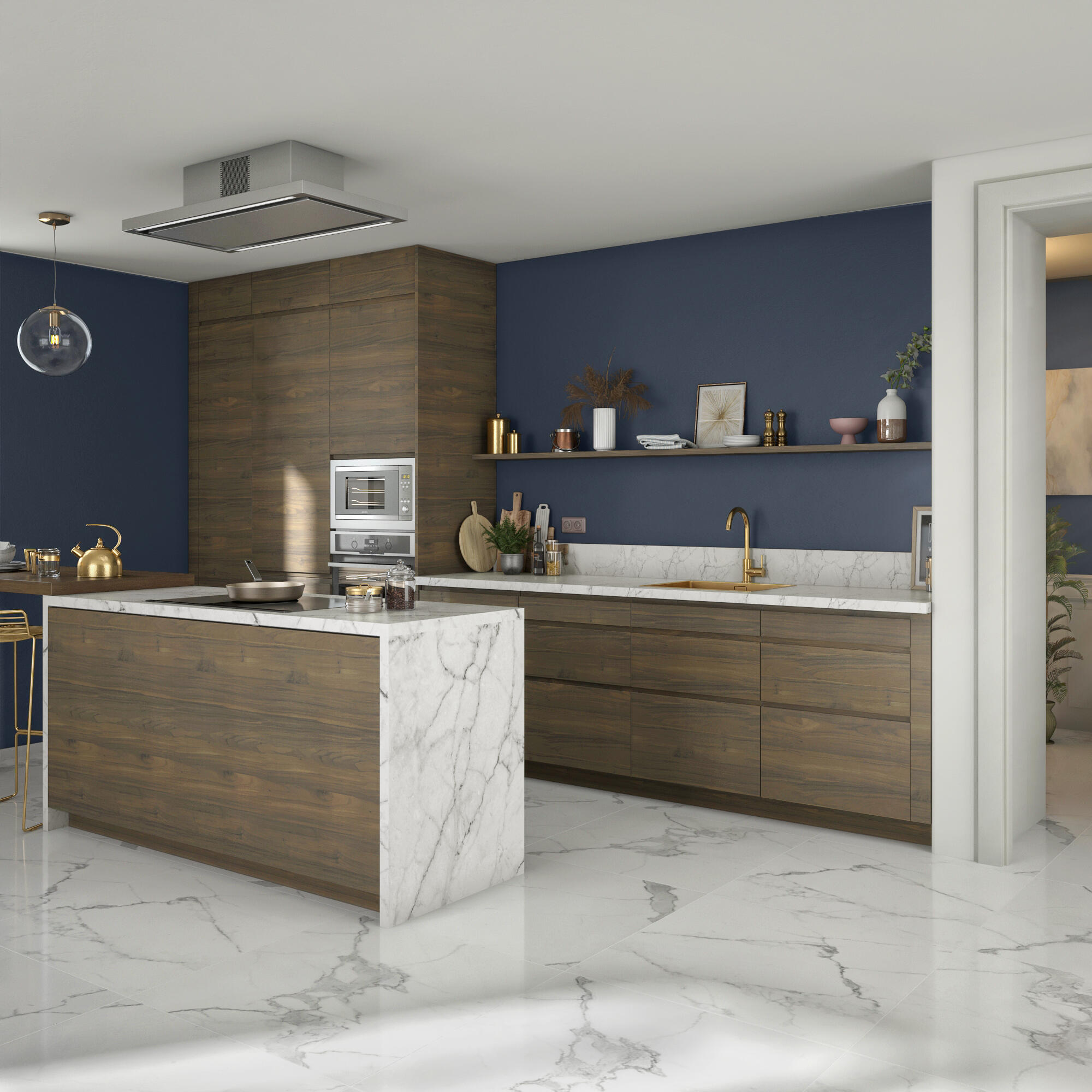 Fianco per mobile cucina DELINIA ID noce canaletto L 60 x H 76.8 cm - 2