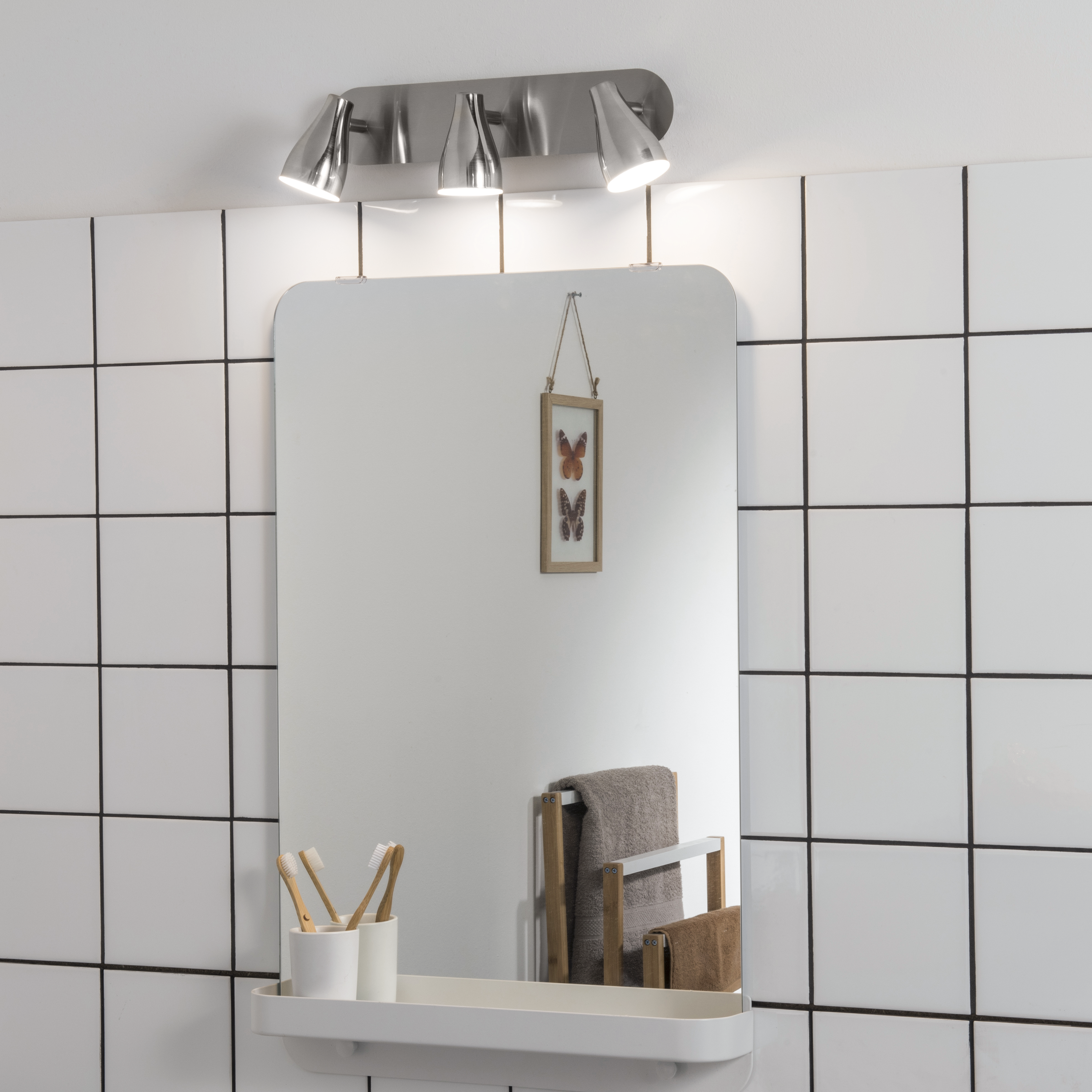 Regleta 3xgu10 cro ip44