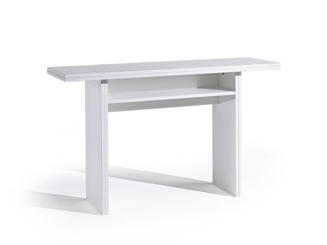 Vente-unique - Scrivania consolle allungabile con 2 cassetti Bianco e le - LOAVIA