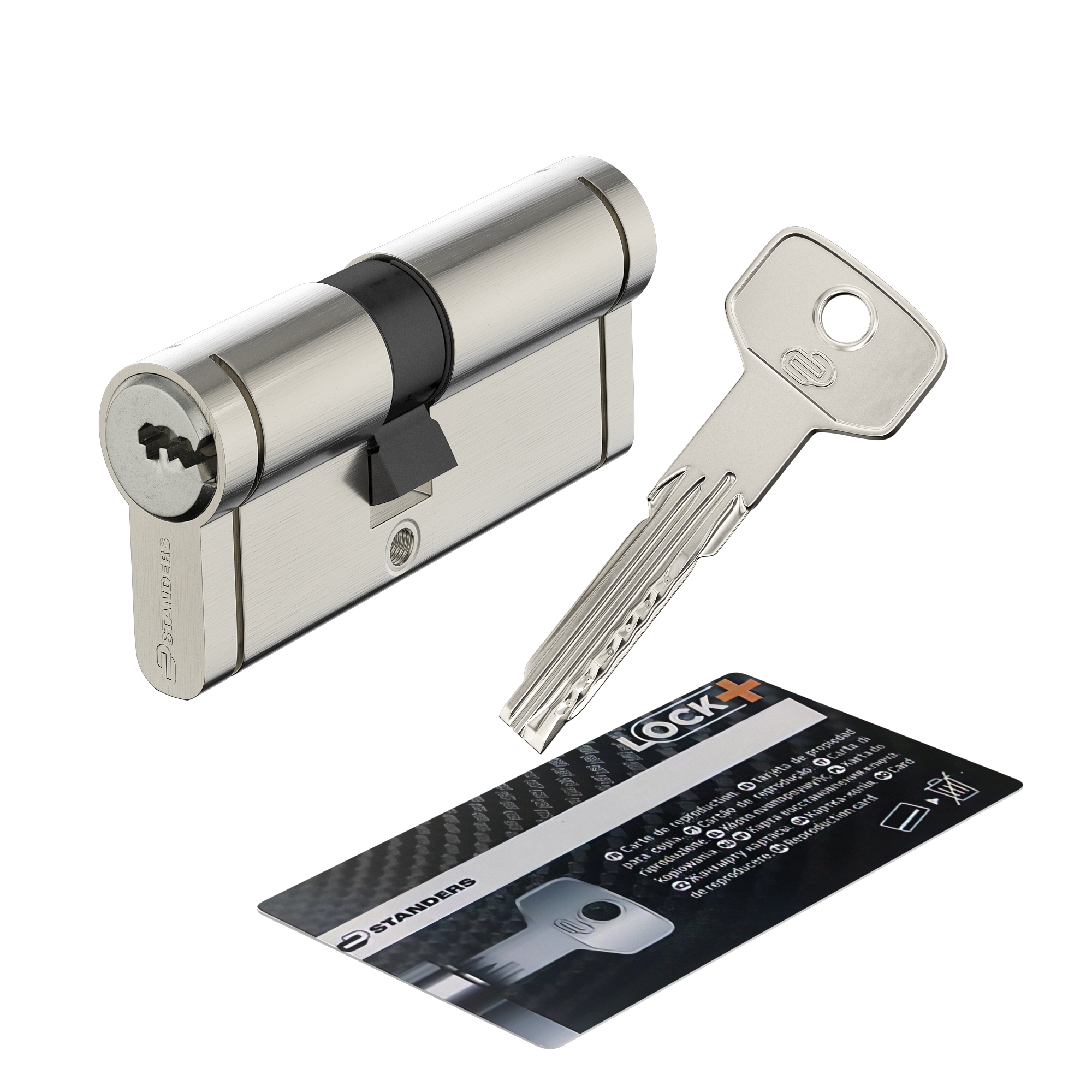 Bombin para cerradura STANDERS LOCK+ de 30 + 40 mm niquelado - 7