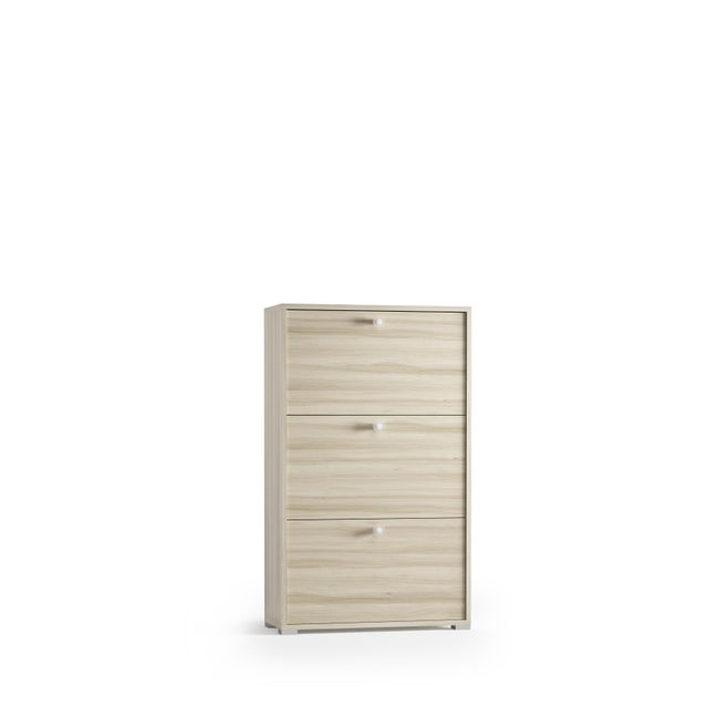Scarpiera TERRANEO Olmo 3 ante apertura a ribalta, doppia profondità L 67 x H 147 x P 28 cm 18 paia, olmo