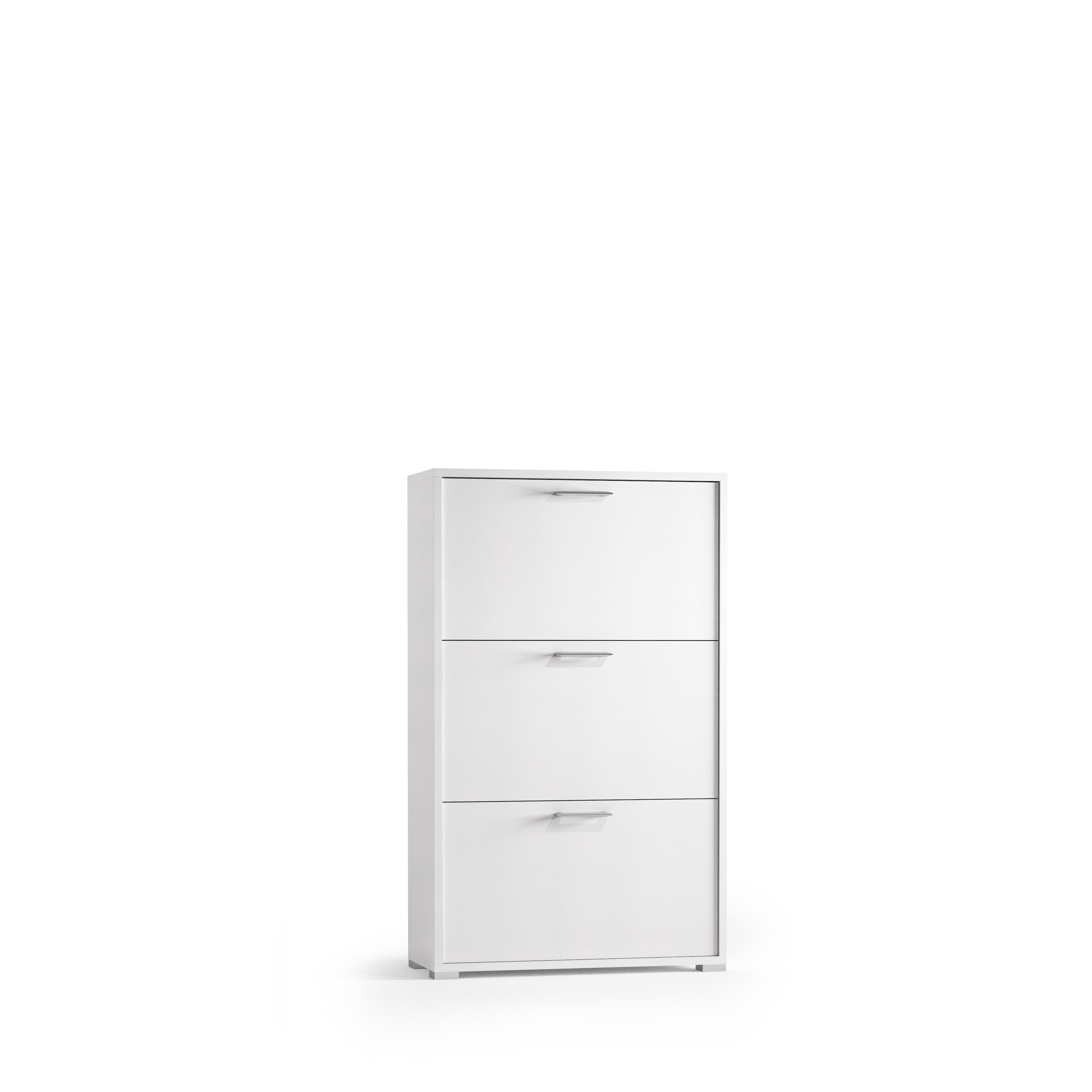 Scarpiera Puzzle 3 ante doppia profondità L 67 x H 112 x P 28 cm 18 paia, bianco - 3