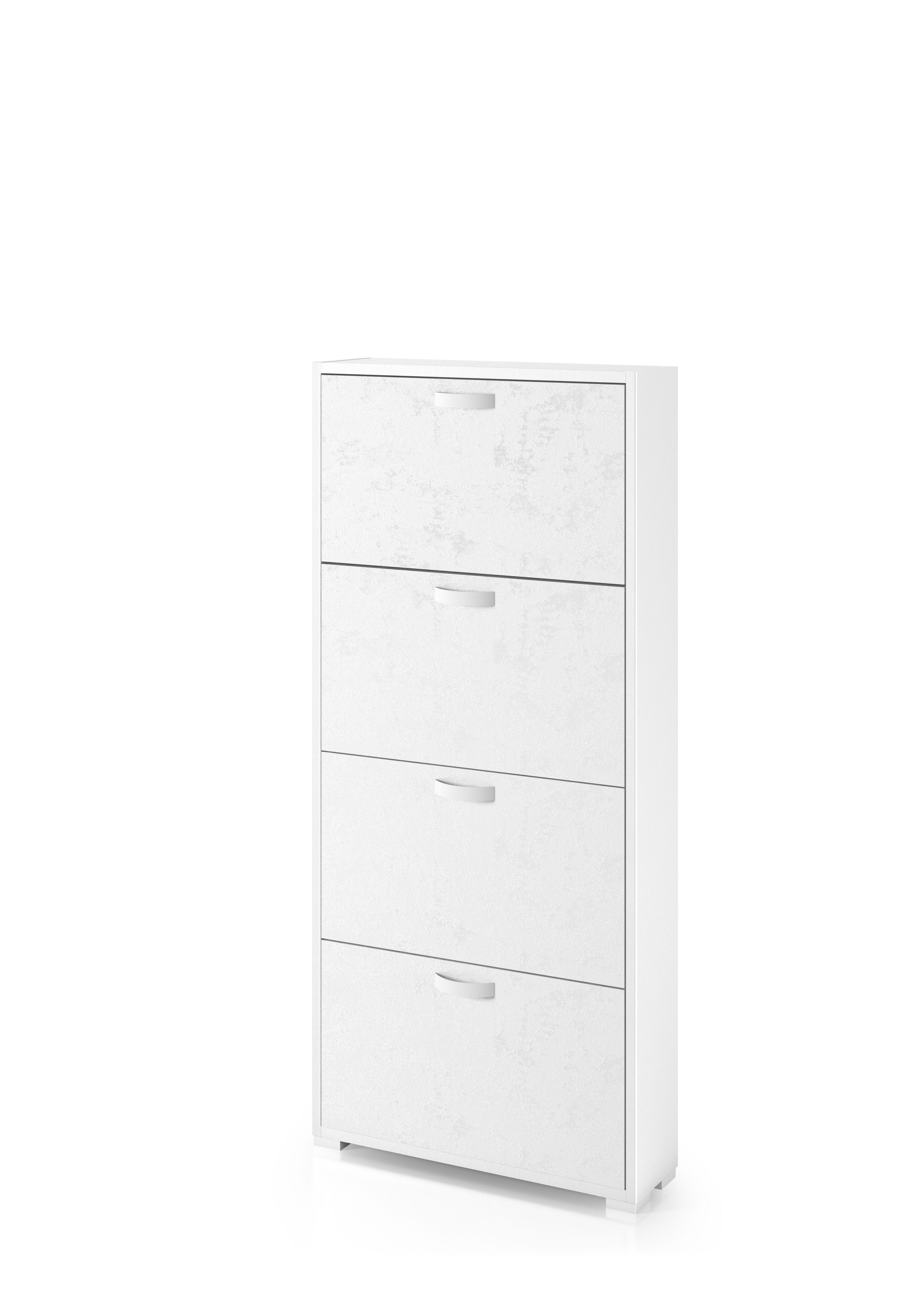 Scarpiera Vittoria 4 ante L 67 x H 147 x P 18 cm 12 paia, bianco - 2