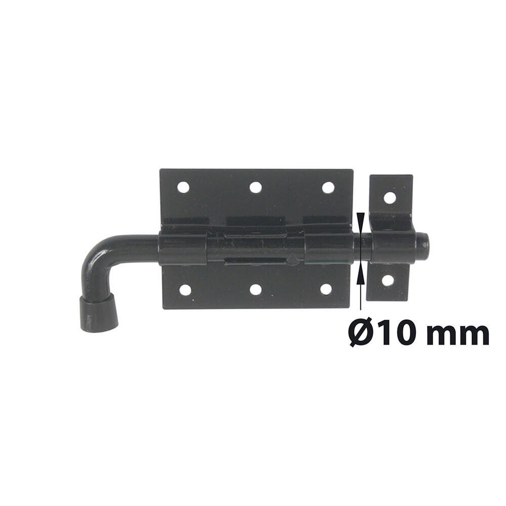 Verrou pistolet + gâche en acier noir prépeint Diam.10 mm AFBAT - 2