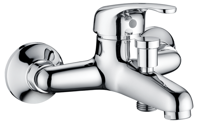 Rubinetto per vasca getto laminare cristallino Natu per muro cromo SENSEA