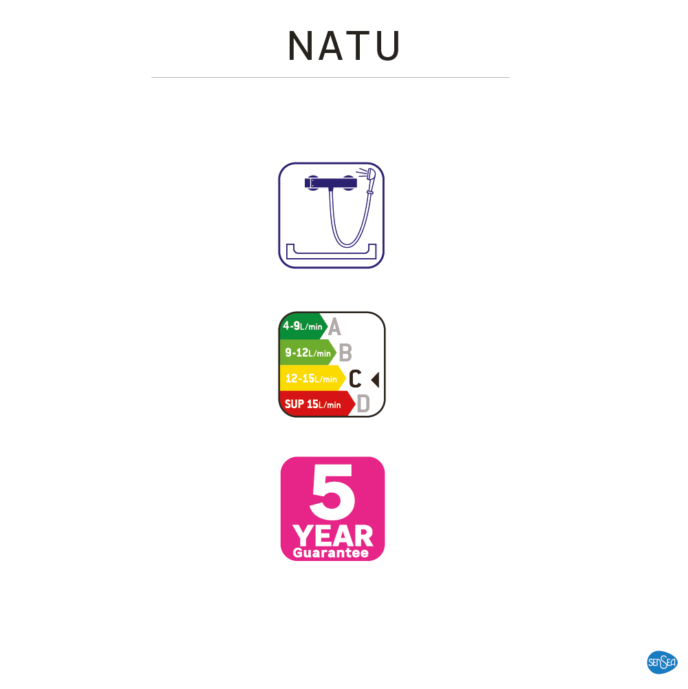 Torneira de duche SENSEA NATU CROMADA - 7