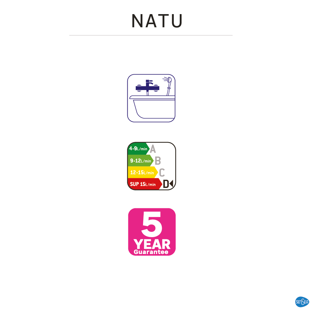 Grifo de bañera monomando SENSEA Natu cromo brillo Latón - 6