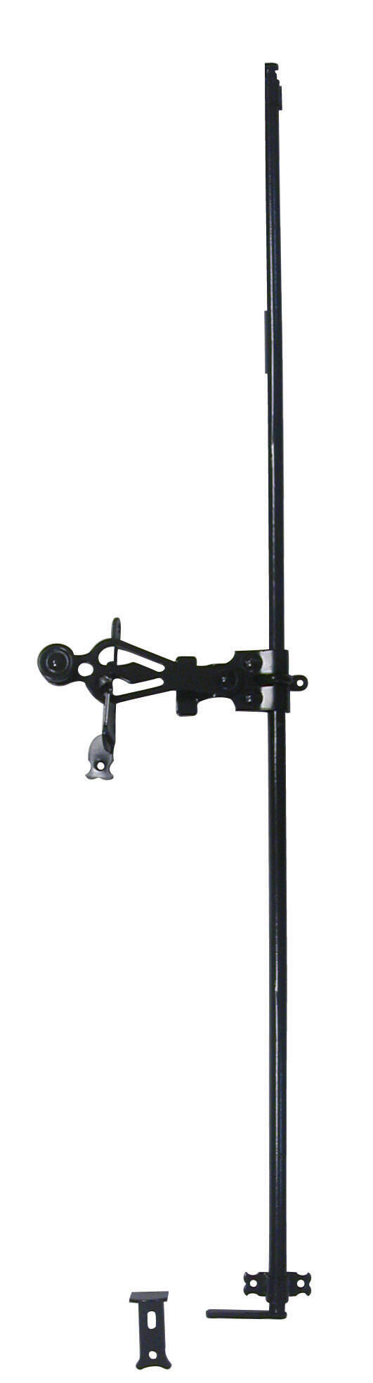 Espagnolette ronde crochet droit métal mat, H.2400 mm