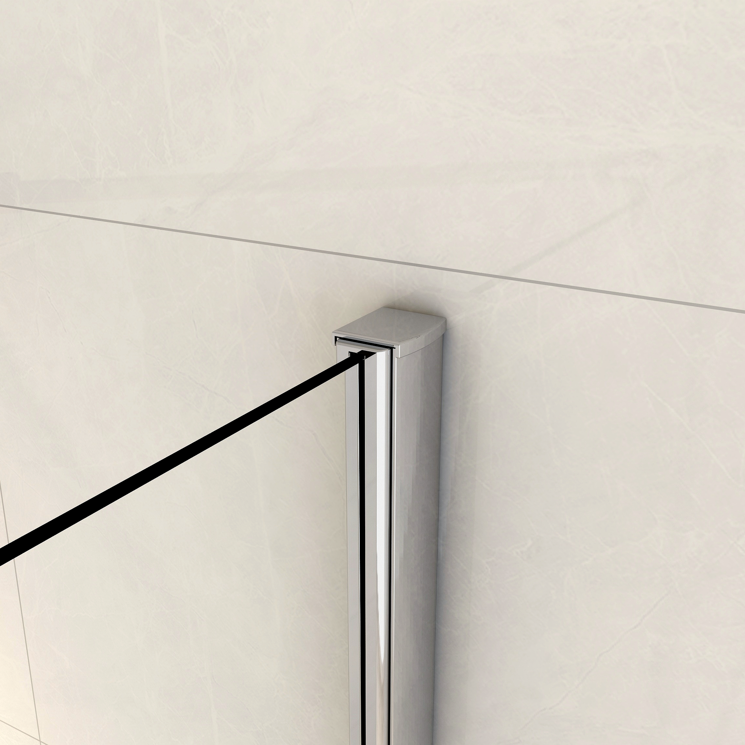 Pare-baignoire 2 volets fixe et pivotant transparent chromé H.140 x l.103cm Esse - 5
