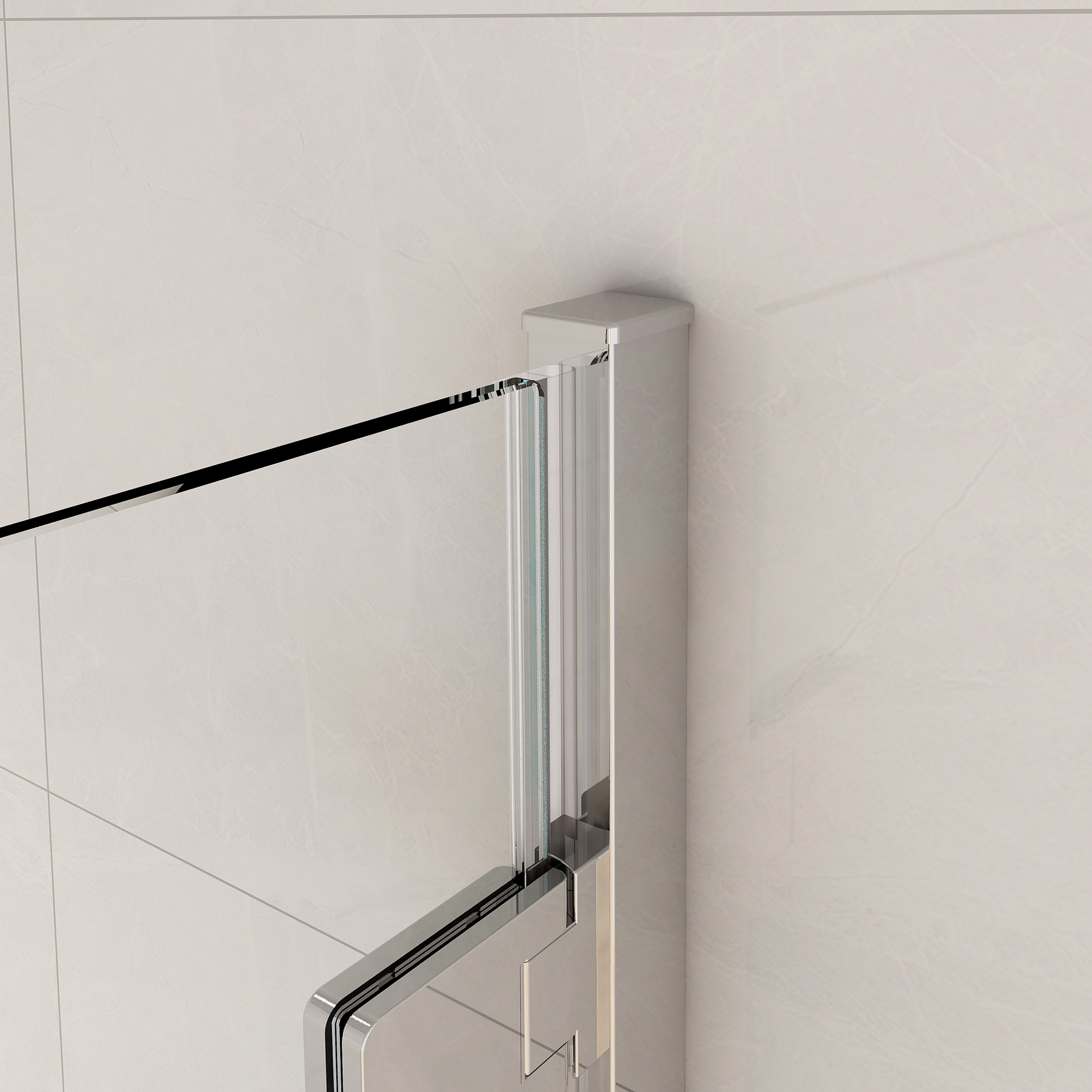 Pare-baignoire pliable transparent chromé, H.150 x l.120 cm Charm - 4