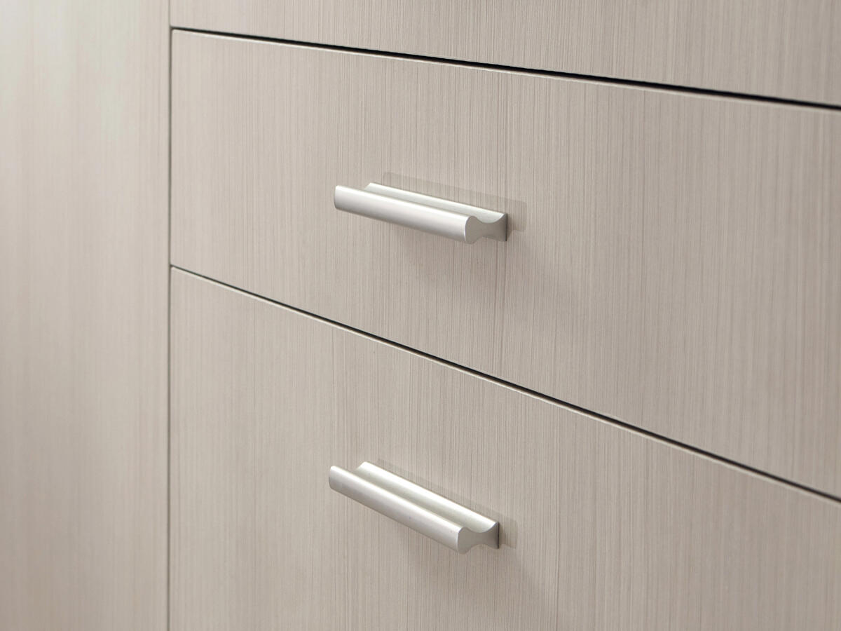 4 poignées de meuble Vague, aluminium argent anodisé, entraxe 96 mm - 2