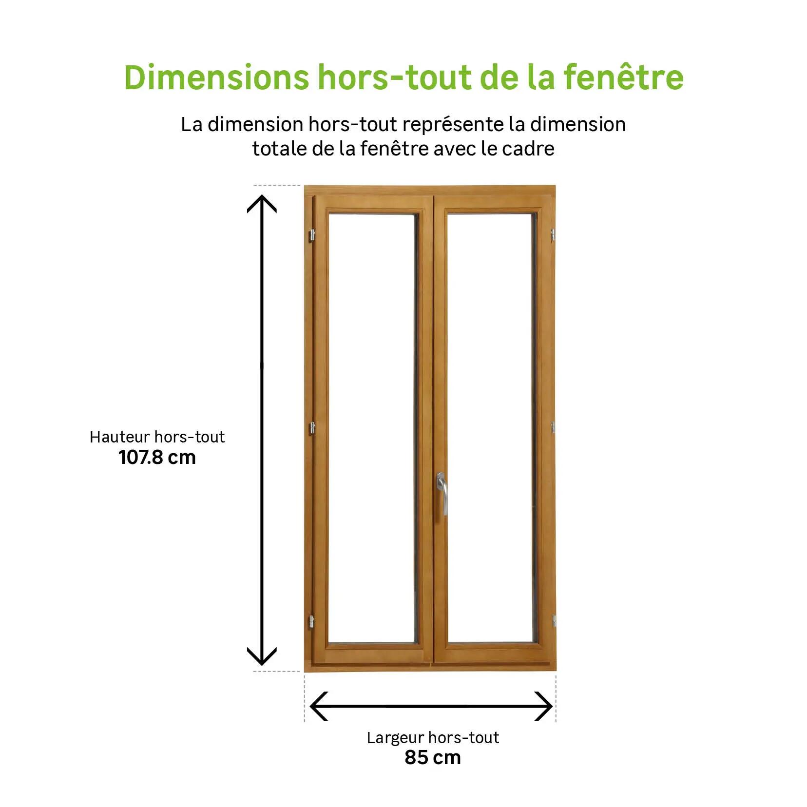 Fenêtre Bois Essentiel H.105xl.80cm, 2 vantaux - 2