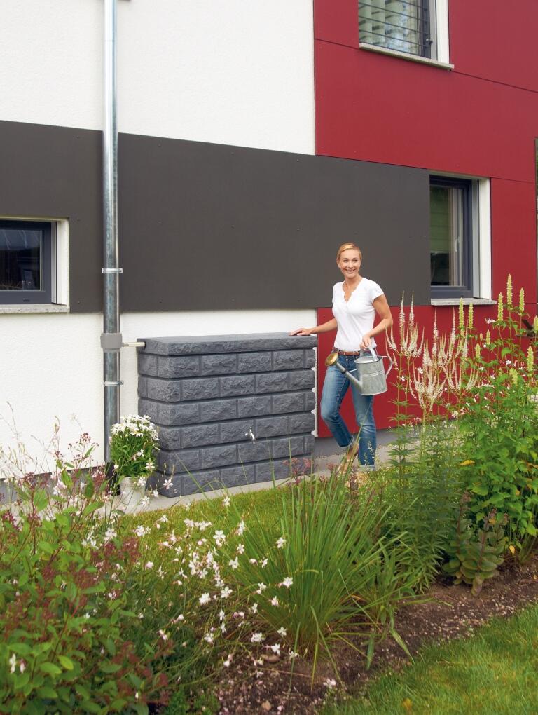 Récupérateur d'eau GARANTIA rectangulaire gris granite, 400 l - 2