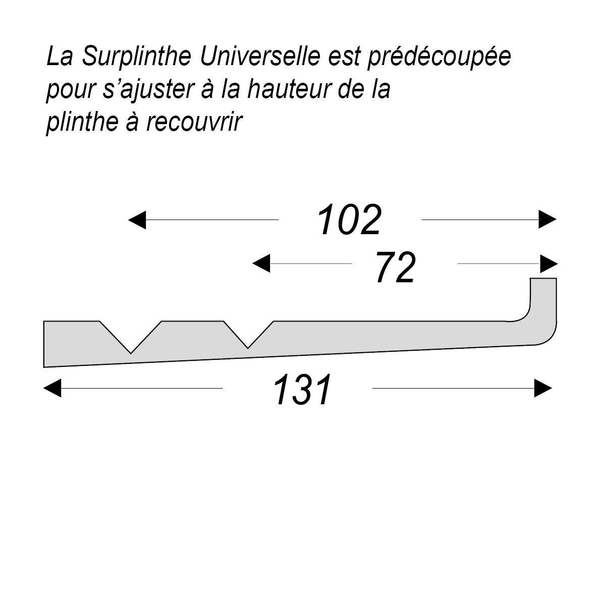 Surplinthe de rénovation mdf, revêtu papier, H.13.1xL.2.44m, Ep.16mm SOTRINBOIS - 3