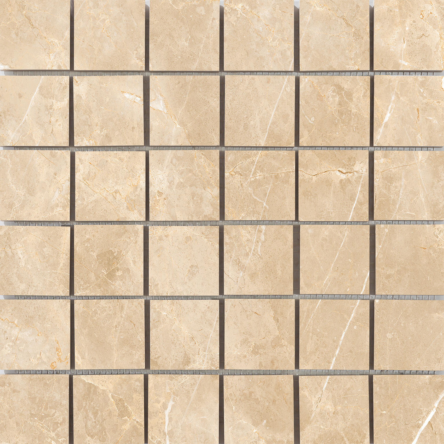 1 plaque de mosaïque mur Rialto porcelaine effet marbre beige 30 x 30 cm ECOCERA - 2