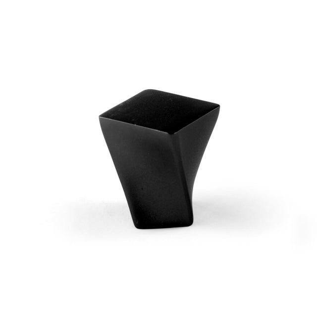 Bouton de meuble géométrique Volcan, bois noir mat, l.24 mm