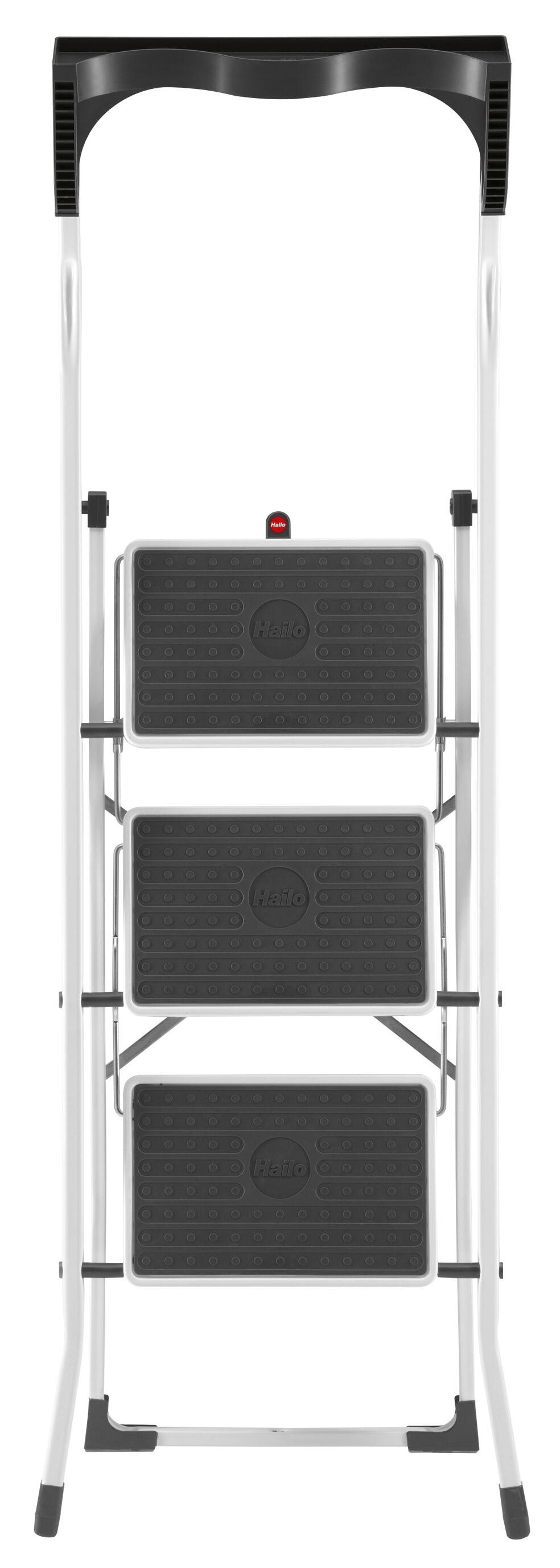 Marche pied HAILO Safety Plus 3 marches larges pliable en acier avec poignées - 5