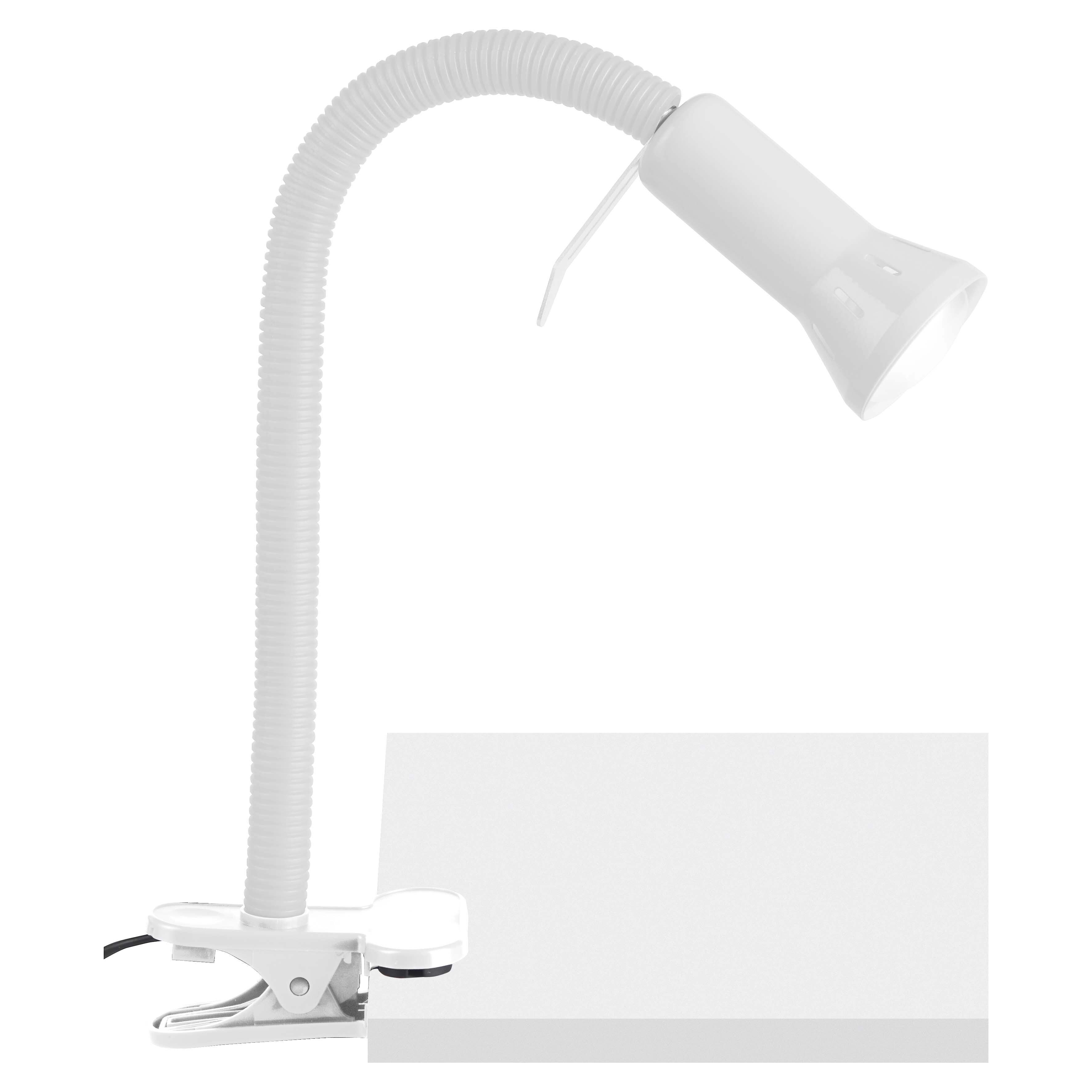 Lampe De Lecture à Pince Avec Abat-jour Orientable - Douille E14, Câble 150 Cm, Couleur Noir/argent - Pour étagère, Bureau, Lit, Jusqu'à 4 Cm D'épaisseur