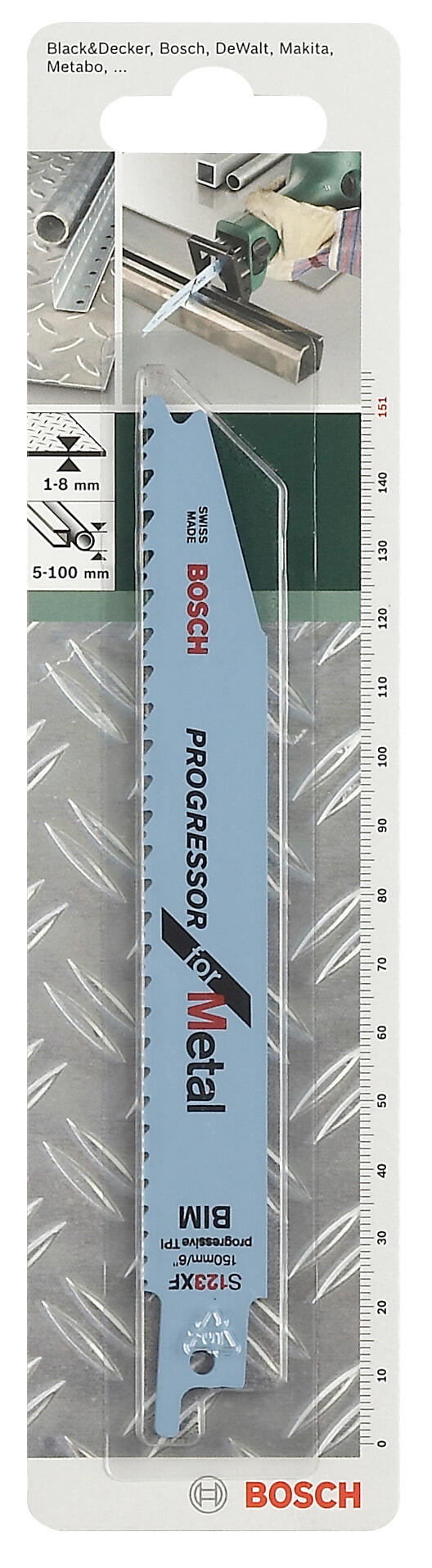 Lot de 2 lames de scie sabre pour métal BOSCH S123XF, 150 mm - 2