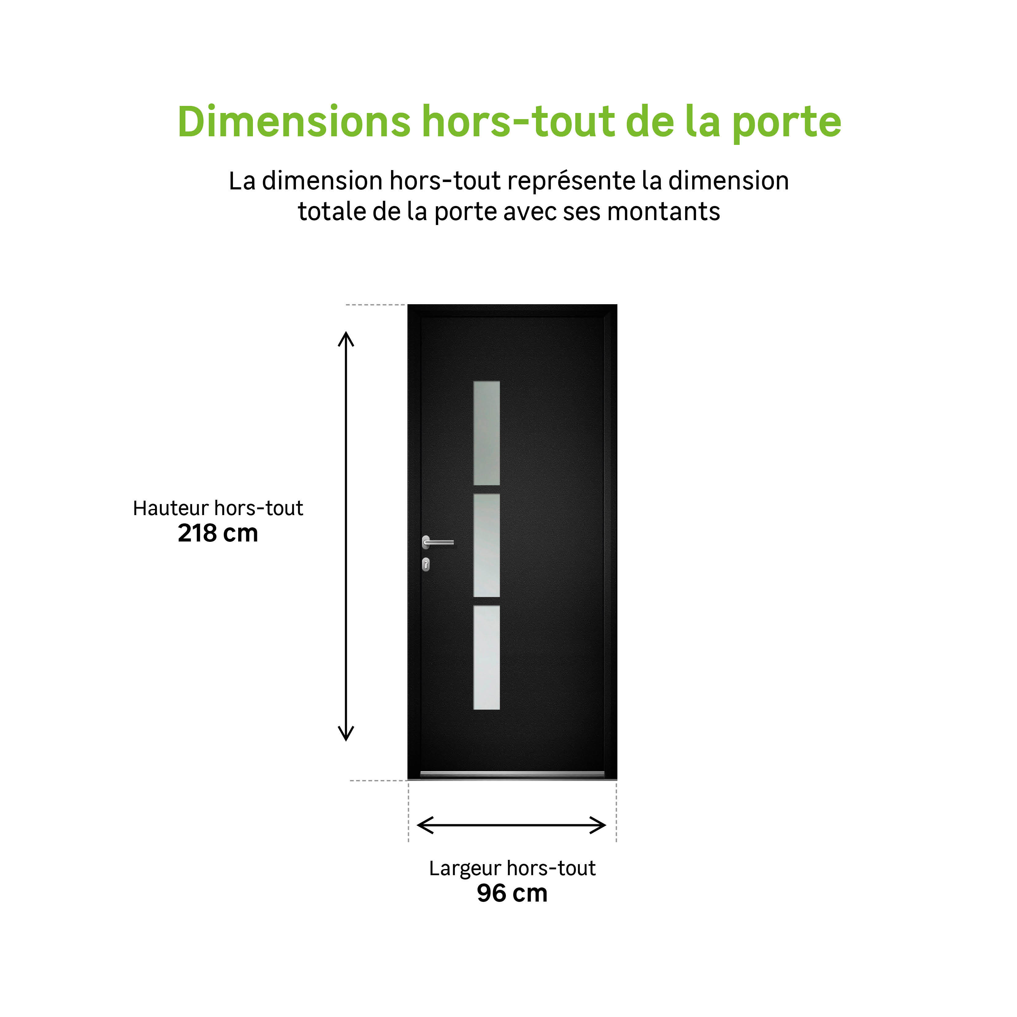 Porte d'entrée Alu Kezia 2 Essentiel H.215 x l.90 cm gris anthr., p. droit - 3