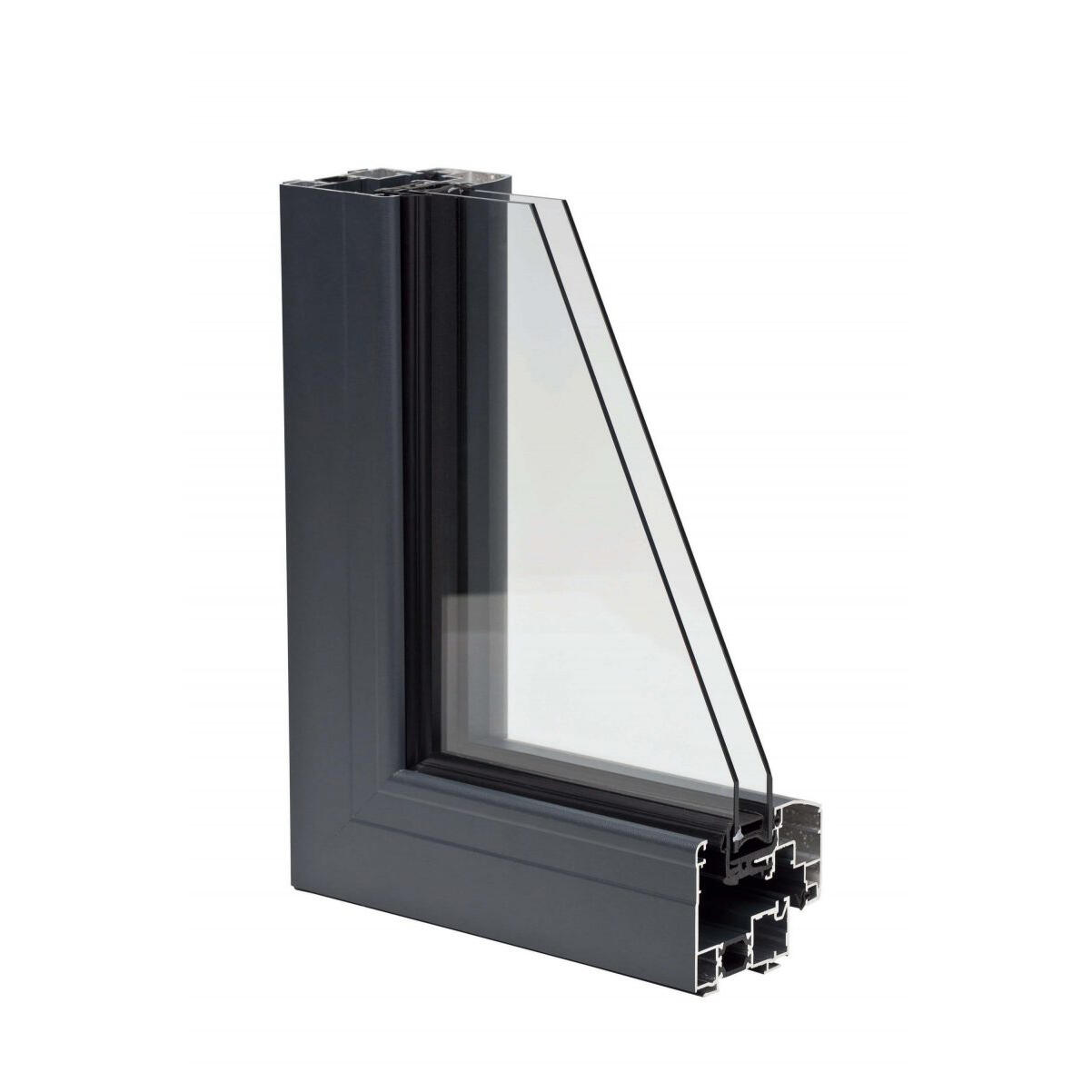 Porte fenêtre à clé alu Essentiel H.205 x l.120 cm 2 vantaux gris anthracite - 10