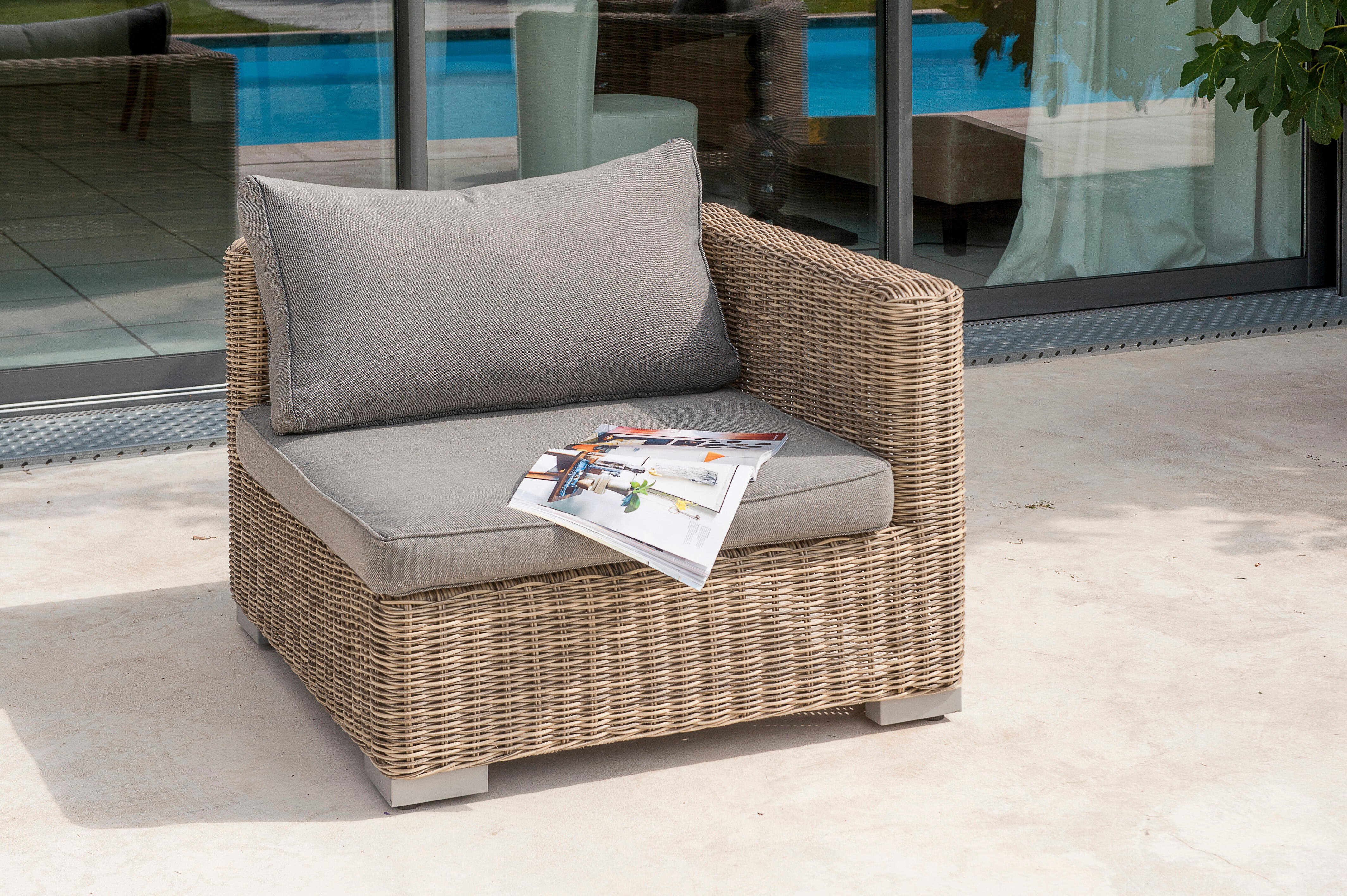 Salon bas de jardin résine marron Montmartre PARIS GARDEN, 6 personnes - 3