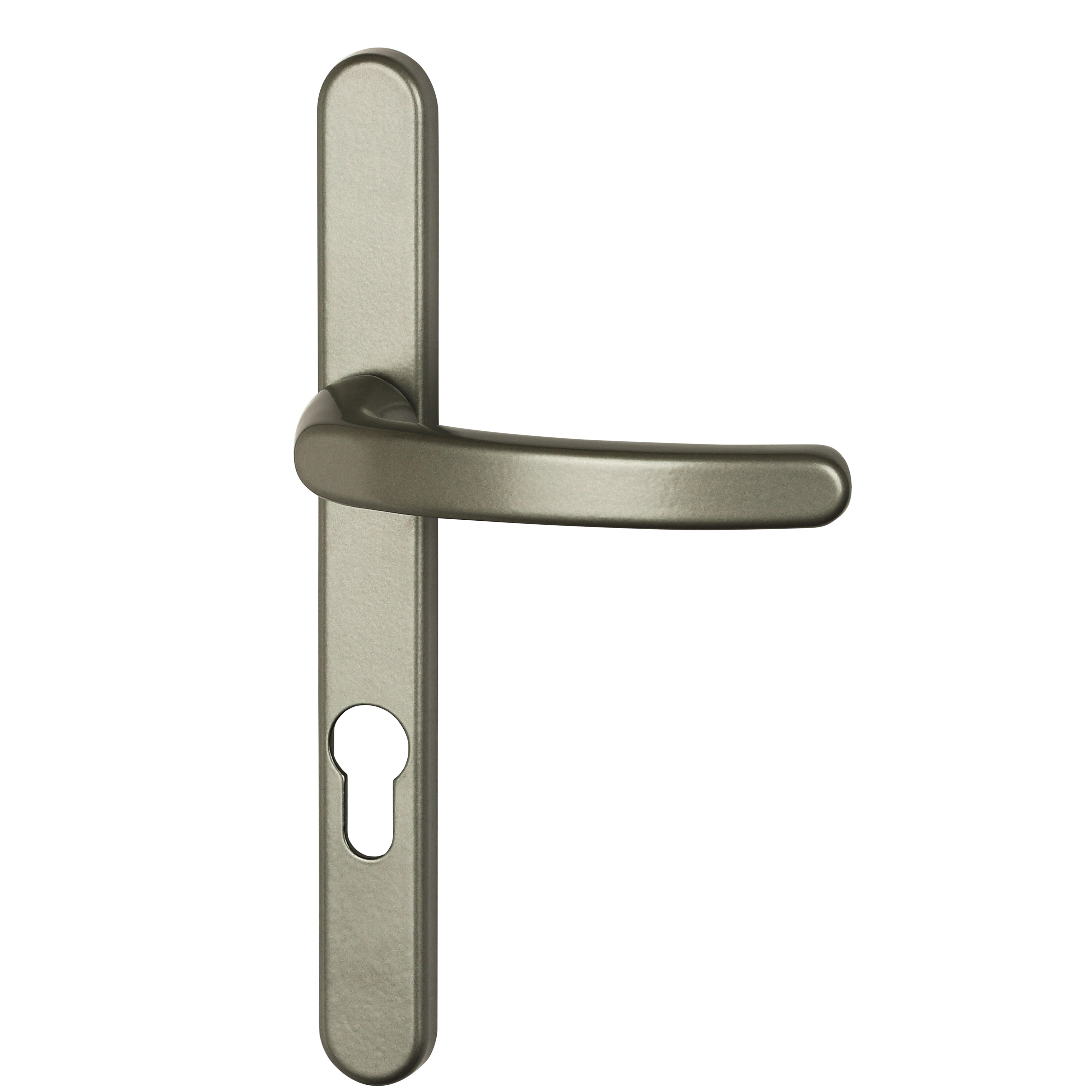 Poignée de porte sur plaque grise entraxe 195 mm Clé en I BEVERLY x2 - 3