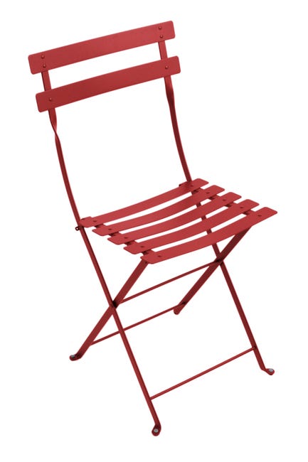 Chaise Bistro en Acier Rouge