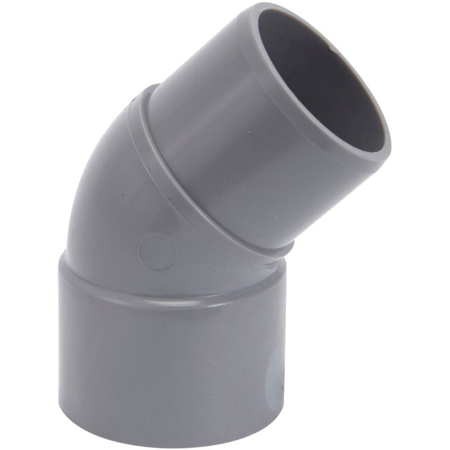 Coude 45° en pvc à coller, femelle / mâle, D.32