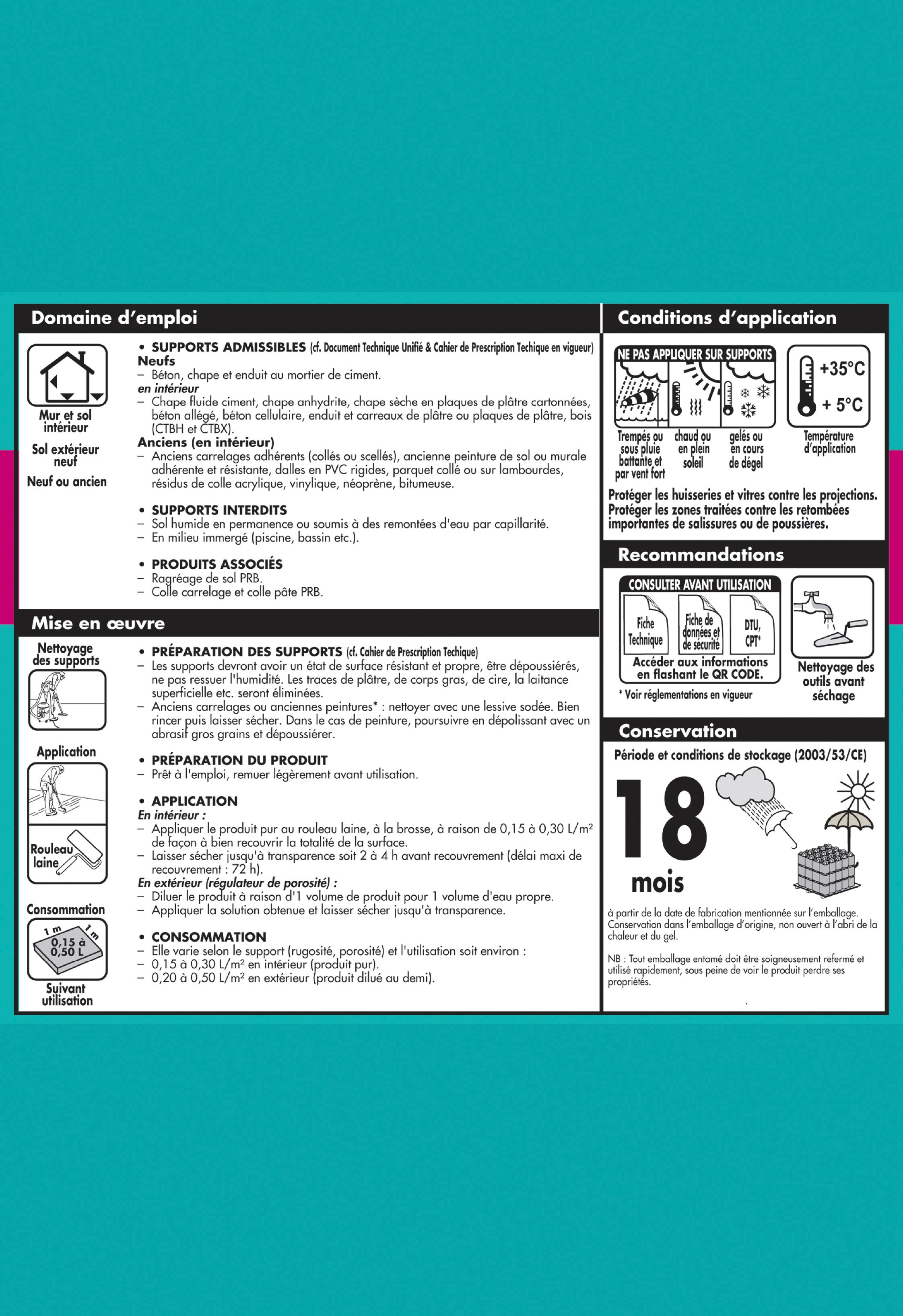 Primaire d'accrochage blanc, PRB, 1L - 2