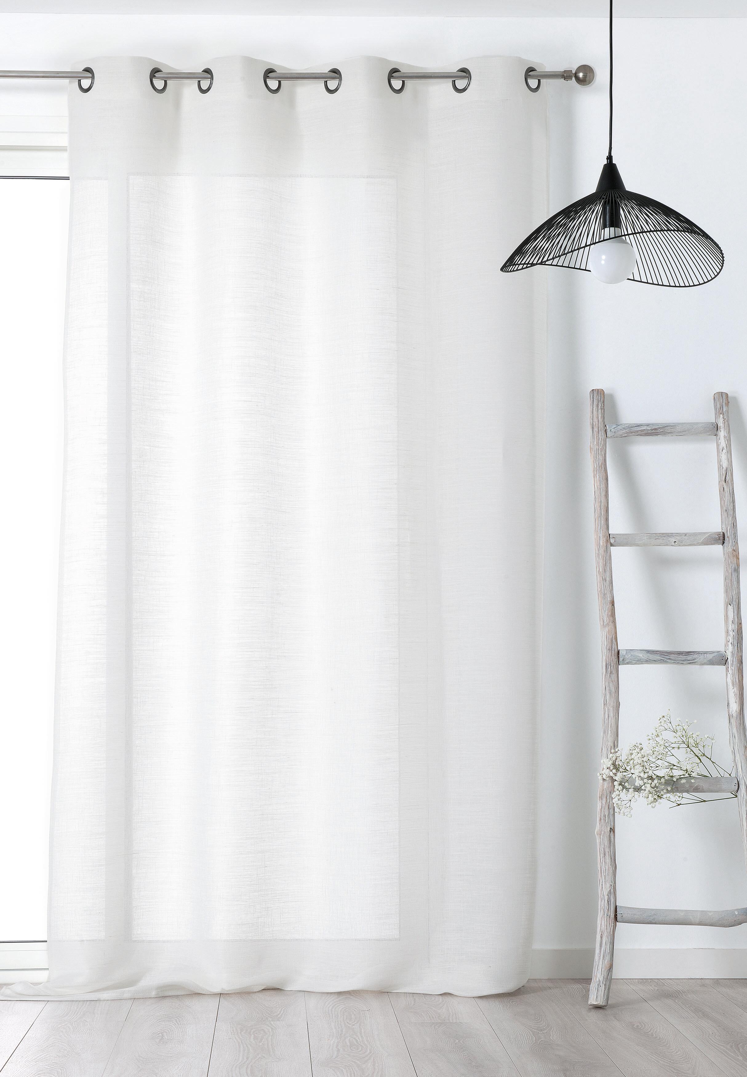 Rideau tamisant, Jute blanc l.150 x H.240 cm - 2