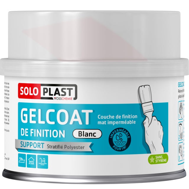 Résine Gelcoat finition blanc SOLOPLAST, 250g