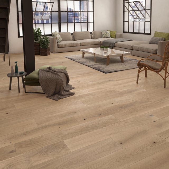 Parquet contrecollé chêne naturel bohème vitrifié XL BARLINEK, l.18 cm