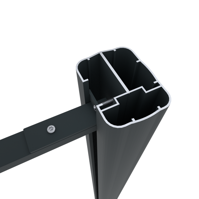 Set de 2 connecteurs pour clôture Alix composite en acier époxy anthracite,H.6 x P.1.3 cm