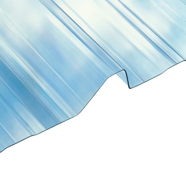 Plaque de couverture, nervuré , transparent, l.105 x L.200 cm, Ep.0.63 mm
