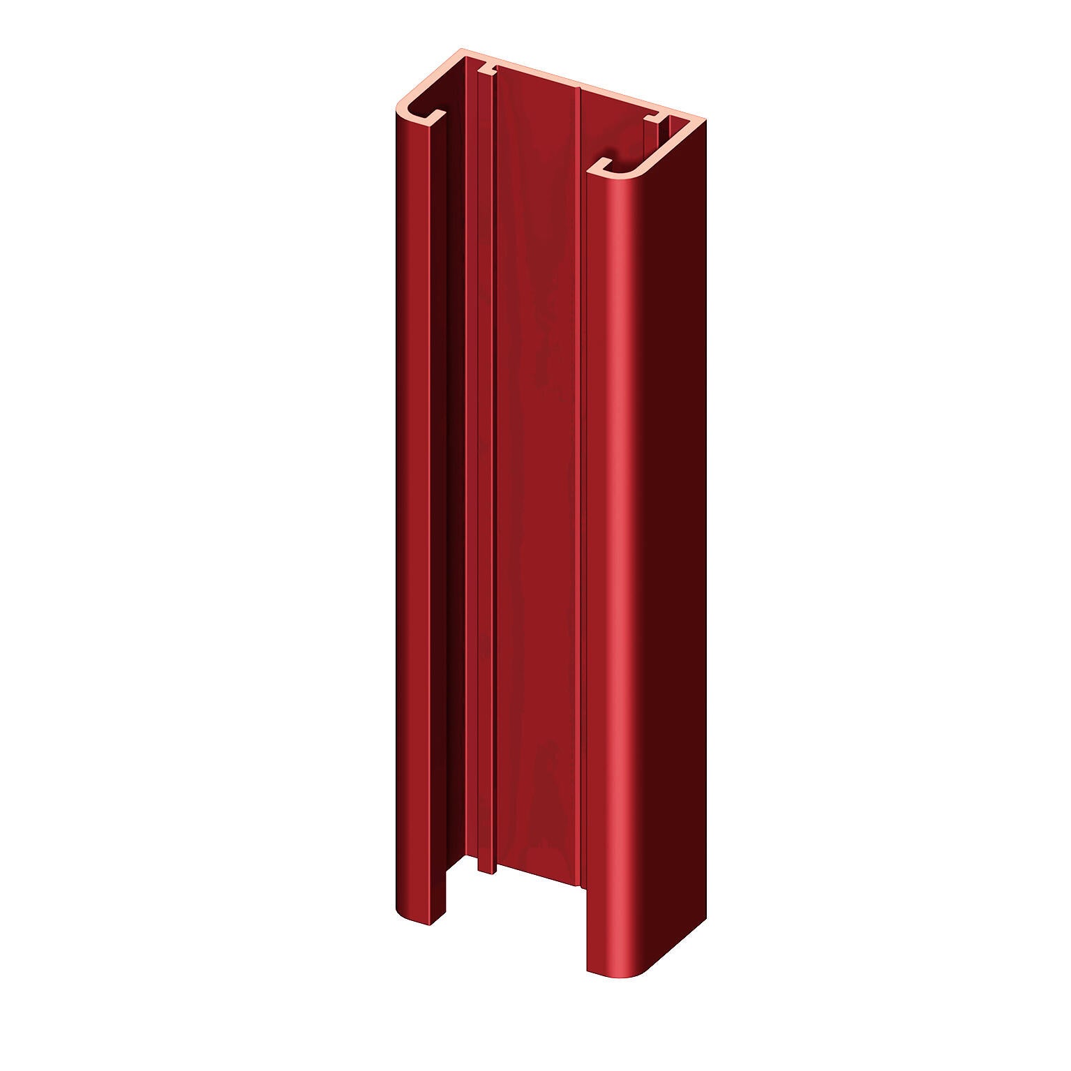 Glissière aluminium pour clôture Klos up! rouge, l.4 x P.2.2 x H.230 cm - 2